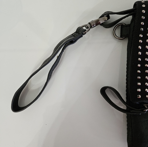 KGB Studio Black Fold Over Clutch with Stud Accents - Picture 4 of 7